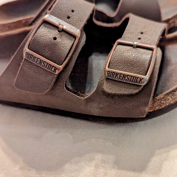 Birkenstock Kids Arizona Slide Sandals Youth Size 1.5 Mocha Brown Good Condition - Picture 2 of 5